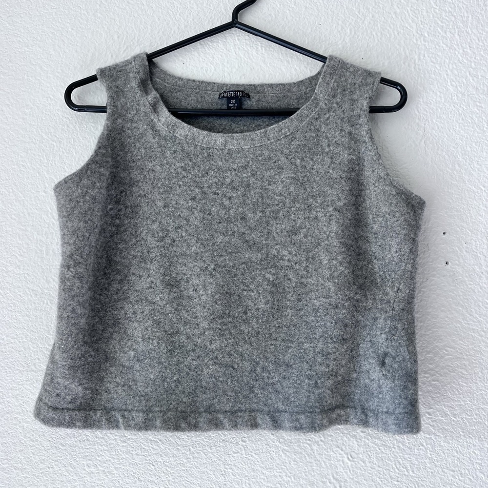 Shrunk Lafayette 148 Wool Cashmere Tank Top Women's Office Superfine Merino Flaw